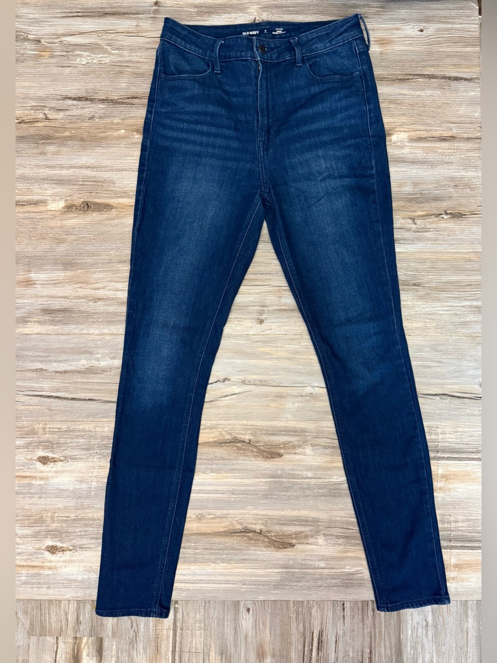 Old Navy Women Size 8T Tall Dark Blue High Rise WOW Super Skinny Jeans 5-Pocket